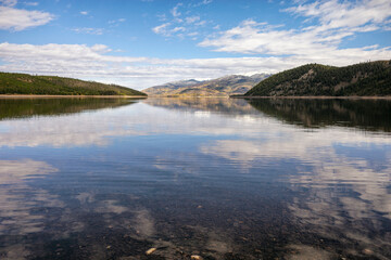 Calm waters at Dillon reservoir, Colorado