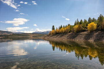 Dillon reservoir in fall, Colorado
