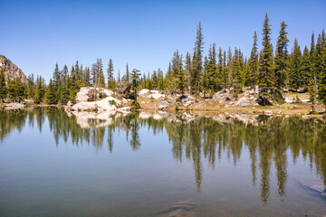 Fototapeta na wymiar Classic lake view in the Indian Peaks Wilderness, Colorado