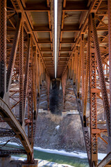 Geometric view of trestles under overpass
