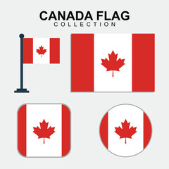 Obraz na płótnie Canvas Canada Country National Flag set
