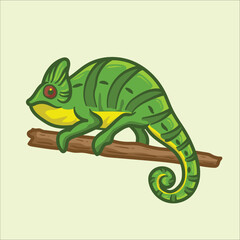 Cute chameleon cartoon vector illustration
