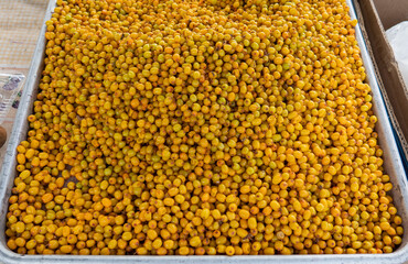 Berries in a supermarket - sea buckthorn.