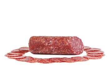 sausage cut on a white background
