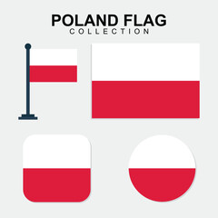 Poland Country National Flag set