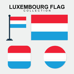 Luxembourg Country National Flag set
