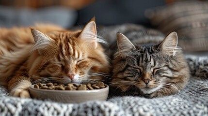 Cute Dog Cat Bowls Food, Desktop Wallpaper Backgrounds, Background HD For Designer