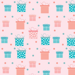 Vector cute and elegant giftbox pattern background