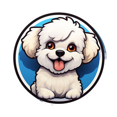 Bichon Frise Mascot Logo. isolated on transparent background