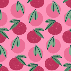 Seamless pattern with apples. Vector background, print, design