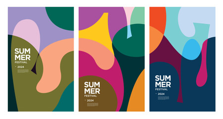 Vector Colorful liquid and fluid background for summer collection