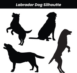 Vector silhouette of a dog on a white background