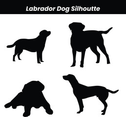 Vector silhouette of a dog on a white background