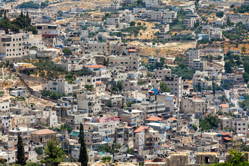 View of the Silwan district in the East Jerusalem.