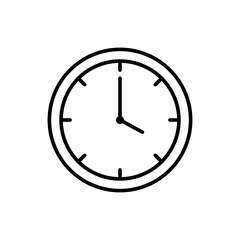 Clock outline icons, minimalist vector illustration ,simple transparent graphic element .Isolated on white background
