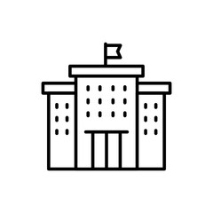 University building outline icons, minimalist vector illustration ,simple transparent graphic element .Isolated on white background