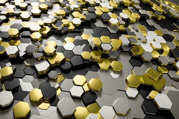 A group of hexagons on a surface