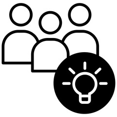 Group Thinking solid glyph icon