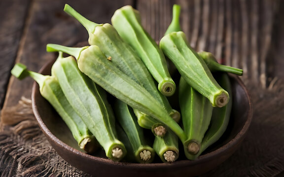 Capture the essence of Okra in a mouthwatering food photography shot