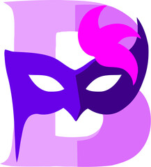 Party Mask Alphabet Letter B Vector Element