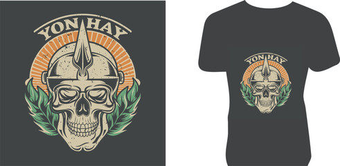 t shirt design with graffiti, Skull adorned with flowers, a popular t-shirt design