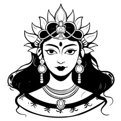 Indian Goddess Kushmanda portrait