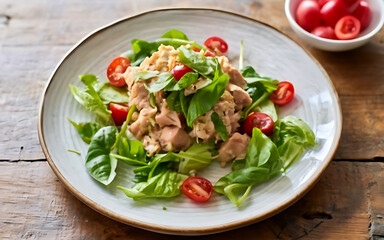 Capture the essence of Tuna Salad in a mouthwatering food photography shot