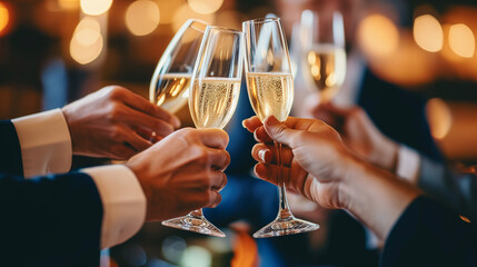 Group of People Toasting With Wine Glasses