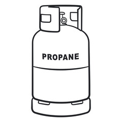 propane gas cylinder black drawing