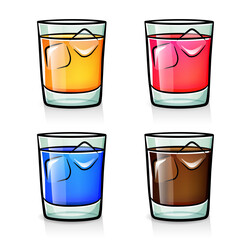 soda or cocktail cartoon isolated