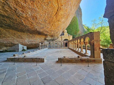 Romanesque cloister of the Royal Monastery of San Juan de la Pe&ntilde;a in Huesca, Aragon