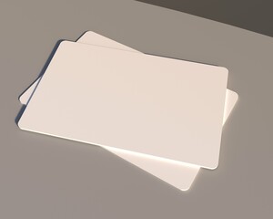 White 3D Business Card Mockup