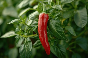 chili pepper in the middle of the tree garden professional photography