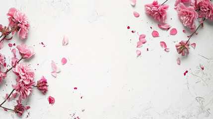 Obraz na płótnie Canvas Valentine's day background, mother day or invitation card design, frame flower border, or wedding backdrop. generate ai