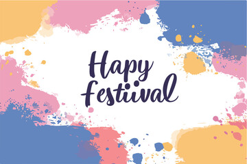 happy holi festival of colors with color background design vector, holi banner design with texts