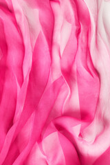 Pink draped chiffon