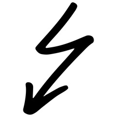 Lightning Bolt Illustration. Scratch Pen line element.