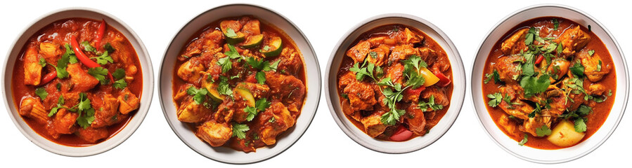 Top view of a bowl filled with Chicken Madras