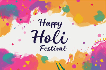 happy holi festival of colors with color background design vector, holi banner design with texts