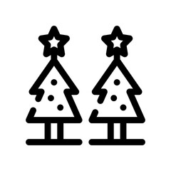 christmas tree line icon