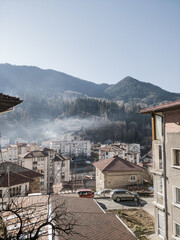 View to a city and hills