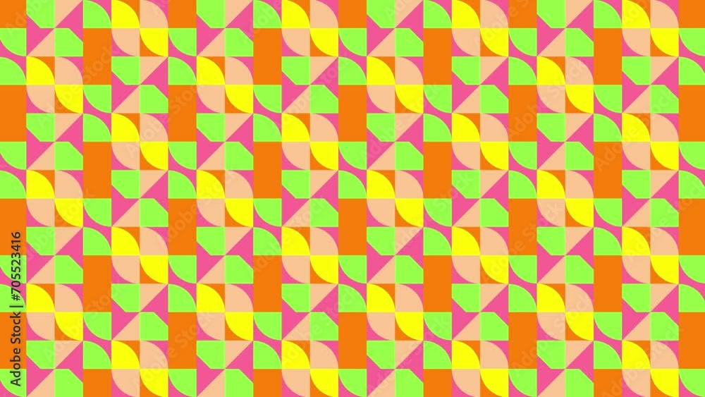 Poster 2d tile colourful animation geometric pattern visual effect motion graphics retro illusion shapes sy