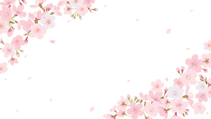 Obraz na płótnie Canvas 桜のフレーム素材（フルHDサイズ 16:9）