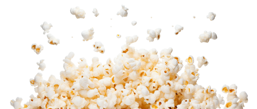 Flying delicious popcorn cut out