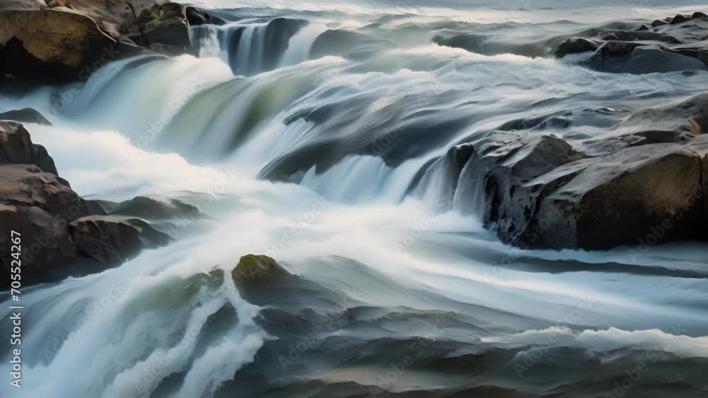 Poster the fastmoving river fills the frame, its waters churning and foaming in a breathtaking display of s