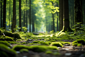 Moss - a lush, green carpet in a forest.