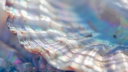 Holographic texture of iridescent shell
