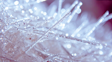 Beautiful texture. White ice crystal sticks
