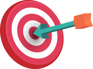 Dart board cartoon 3d style. Minimal concept, logo design, startup business, banner. Vector illustration.