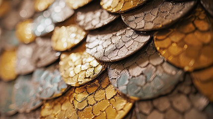 Texture of metal, gold and bronze tiles
 - obrazy, fototapety, plakaty